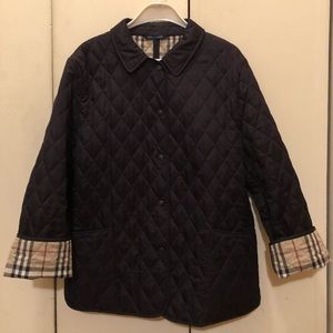 Burberry black quilted jacket - barely worn!